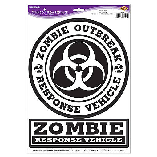 Beistle - Zombie Outbreak Response Peel 'N Place - 12 Pack