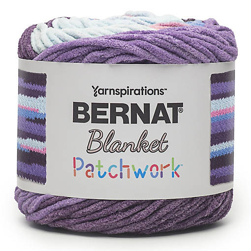Bernat Blanket Patchwork Yarn-Purple Pop