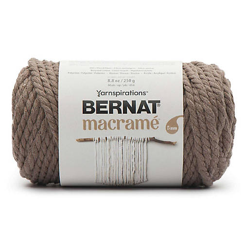 Bernat Macrame Yarn-Gray Brown