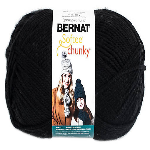 Bernat Softee Chunky Big Ball Yarn - Solids-Black