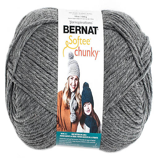 Bernat Softee Chunky Big Ball Yarn - Solids-True Grey