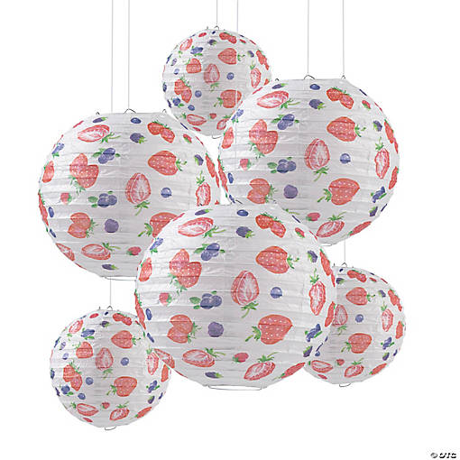 Berry Hanging Paper Lanterns &amp;#8211; 6 Pc.
