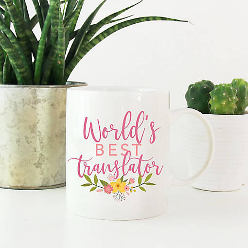 Best Translator Floral Ceramic Mug