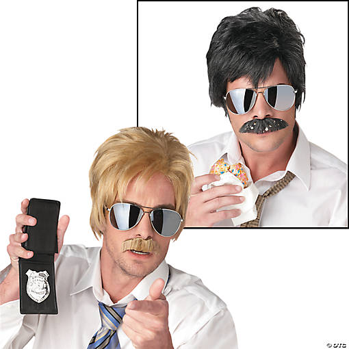 Black &amp; Silver Detective Wig