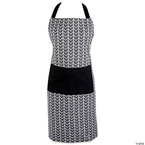 Black &amp; White Herringbone Chef Apron