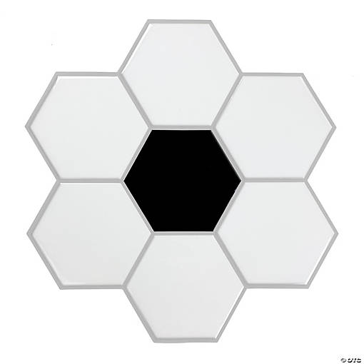 Black and white large hexagon sticktile