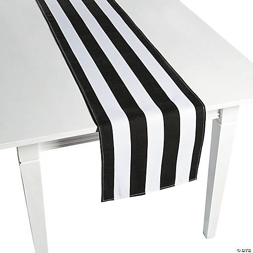 Black &amp; White Striped Table Runners - 3 Pc.