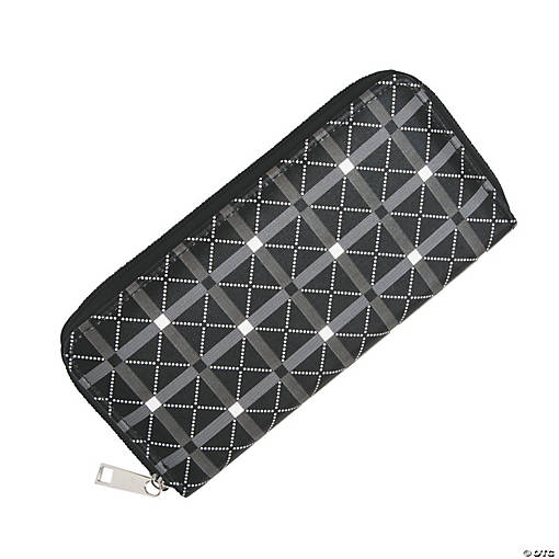 Black &amp; White Zippered Wallets - 6 Pc.