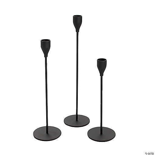 Black Candle Holder Set - 3 Pc.