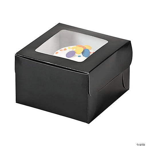 Black Cupcake Boxes - 12 Pc.