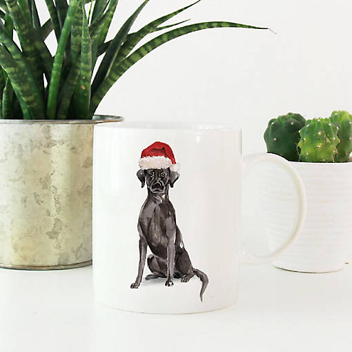 Black Lab Santa Hat Ceramic Mug