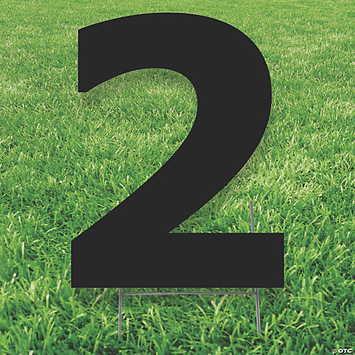 Black Number 2 Yard Sign