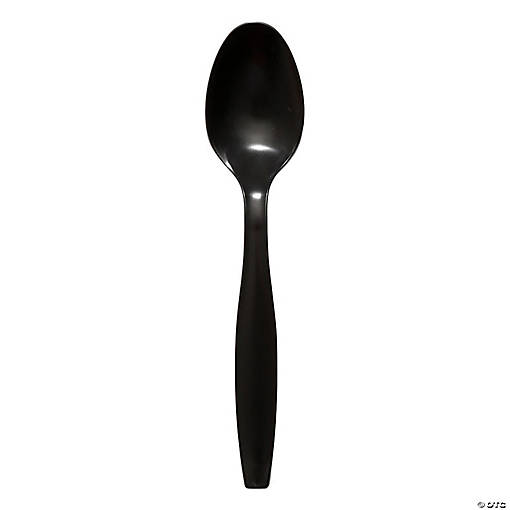 Black Plastic Disposable Spoons (1000 Spoons)