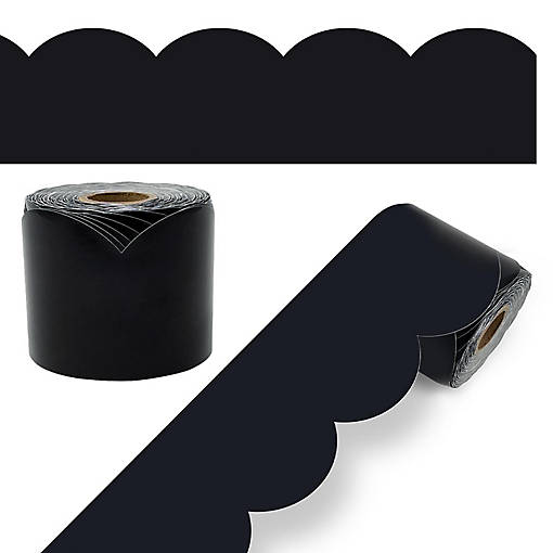 Black Rolled Scalloped Bulletin Board Borders