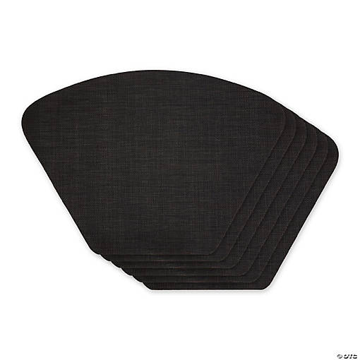 Black Solid Wedge Table Placemat (Set Of 6)