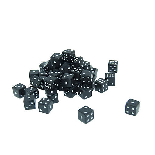 Black Square Cornered Dice - 100 Pack