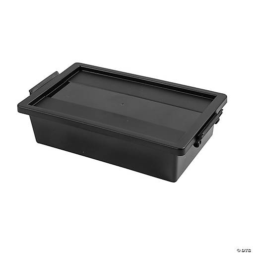 Black Storage Boxes with Lids - 6 Pc.