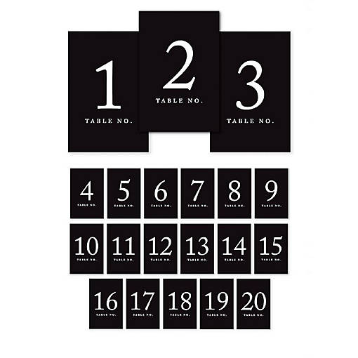 Black Table Numbers 1 20 4x6