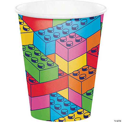 Block Bash Toy Blocks 9 Oz Cups, 24 ct