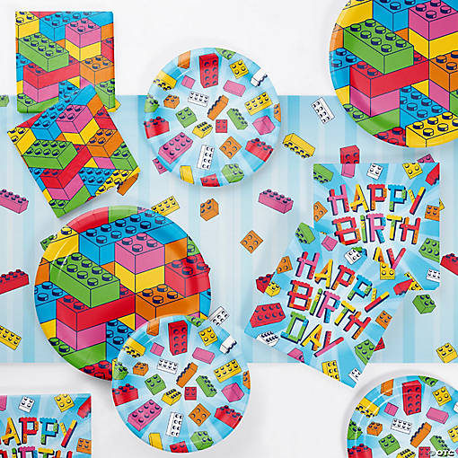 Block Bash Toy Blocks Tableware Set, Serves 8