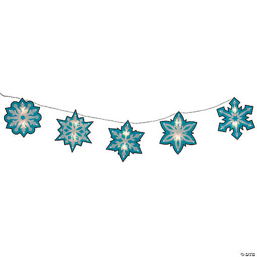 Blue and White Snowflake Christmas Clear String Light Set, 10 Count
