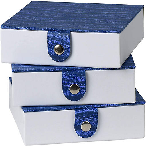 Blue Gift Box With Snap Closure 6 Pack 5.9X5.9X1.8
