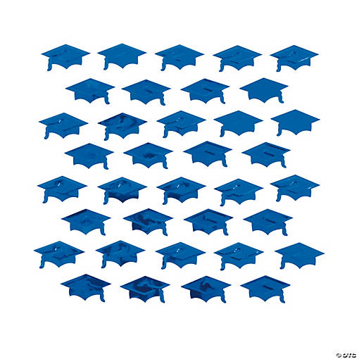 Blue Graduation Cap Confetti