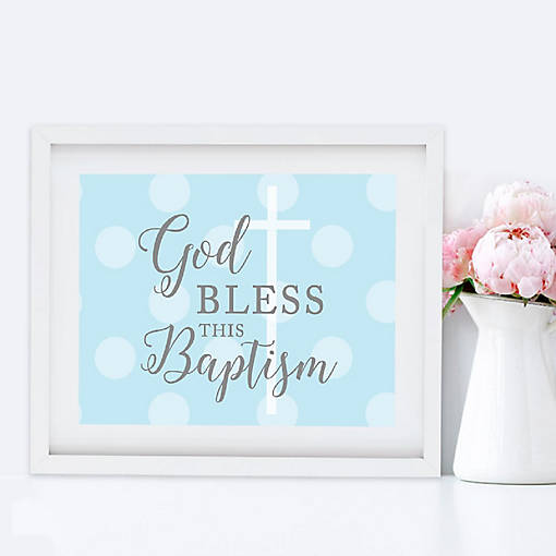 Blue/Gray Boy God Bless This Baptism