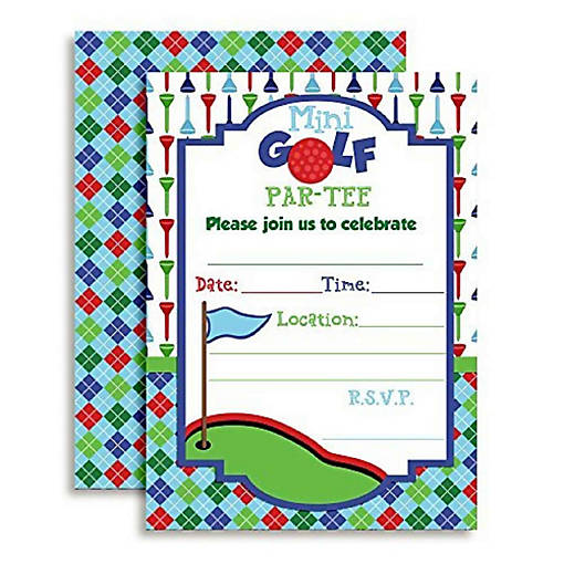 Blue Mini Golf Invitations 40pc. by AmandaCreation