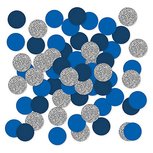Blue Silver Navy Confetti, 180-Pack