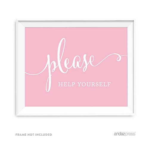 Blush Pink Help Yourself Sign 8.5x11