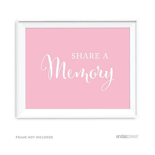 Blush Pink Share Memory Sign 8.5x11