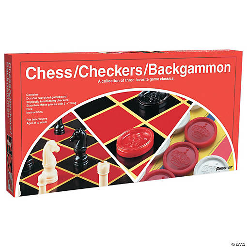  Board Game Set: Chess, Checkers &amp; Backgammon