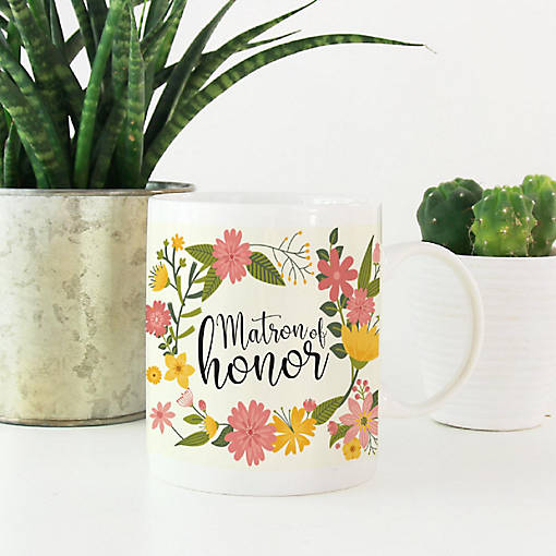 Boho Floral Matron Honor Mug