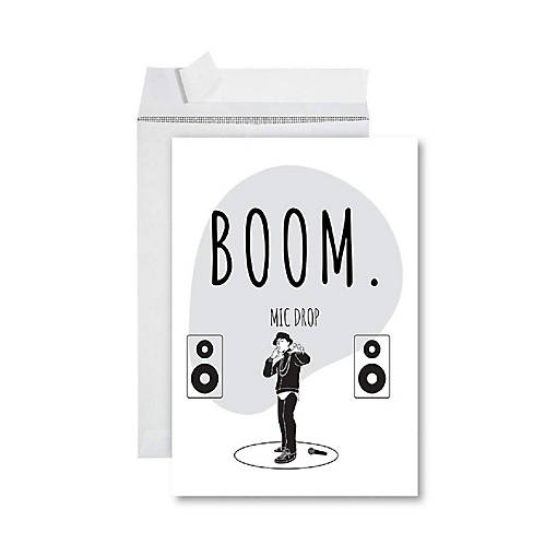 Boom Mic Drop Congrats 8.5x11IN