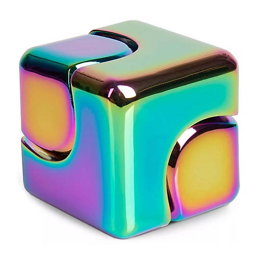 Bopster Fidget Spinner Cube  Multicolored Metallic