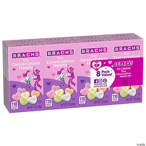 Brachs<sup>&amp;#174;</sup> Candy Tiny Conversation Hearts Valentine Exchanges Value Pack - 8 Pc.