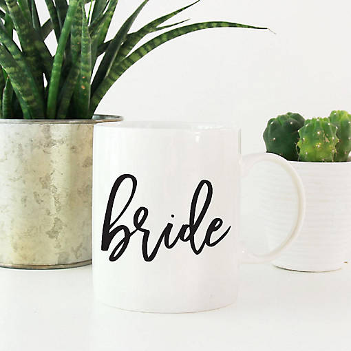 Bride Black Calligraphy Ceramic Mug