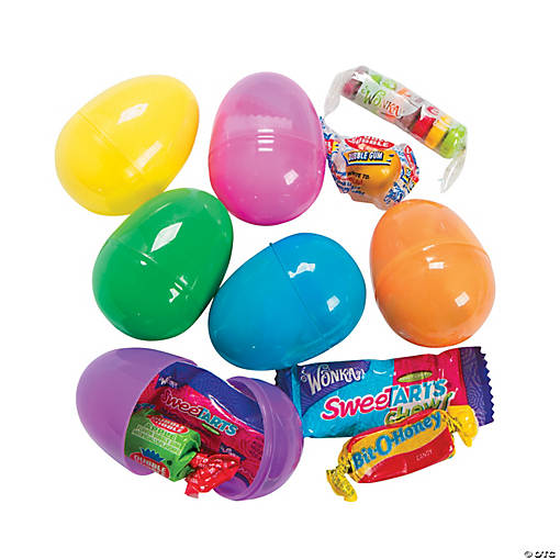 Bright Candy-Filled Plastic Easter Eggs - 24 Pc. for Fun Easter Celebrations