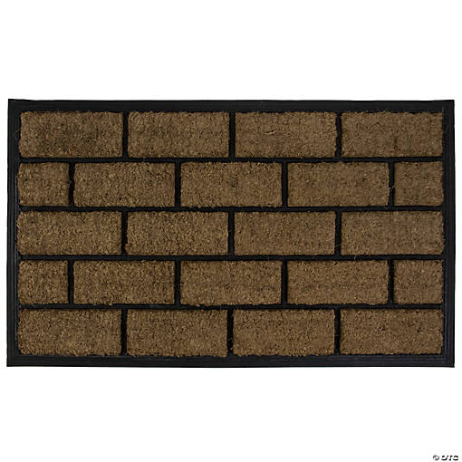 Brown and Black Brick Rectangular Doormat 18" x 29.5"