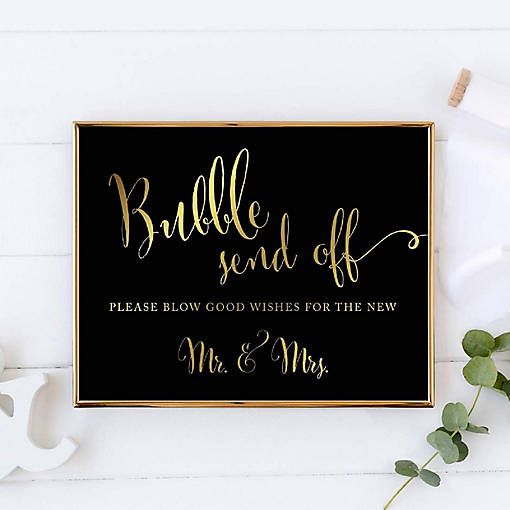 Bubble Send Off Black Gold 8.5x11