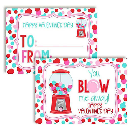 Bubblegum Classroom Valentines 30pc. by AmandaCreation