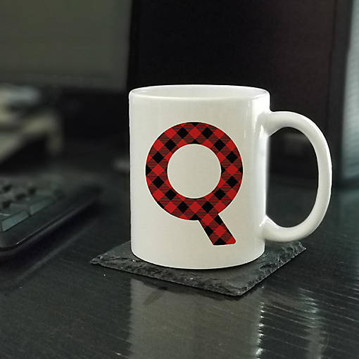Buffalo Red Plaid Letter Q ceramic mug