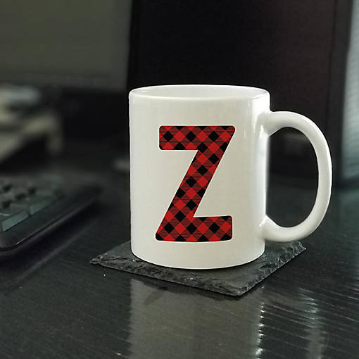 Buffalo Red Plaid Letter Z ceramic mug