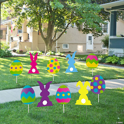 Bulk 10 Pc. Easter Outdoor Yard Decorations Kit