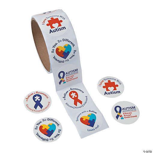Bulk 100 Pc. Autism Awareness Sticker Roll