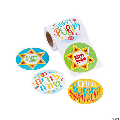Bulk 100 Pc. Purim Sticker Roll