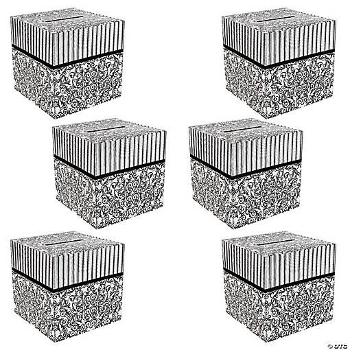 Bulk 12 Pc. Black &amp; White Design Card Boxes