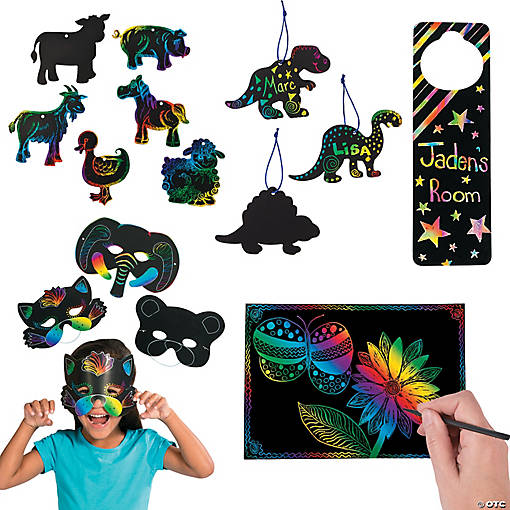 Bulk 120 Pc. Magic Color Scratch Activity Boredom Buster Kit