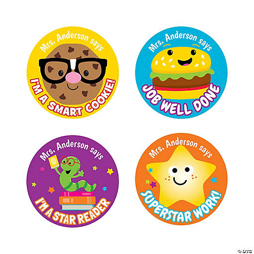 Bulk 144 Pc. Personalized Teacher Recognition Stickers
